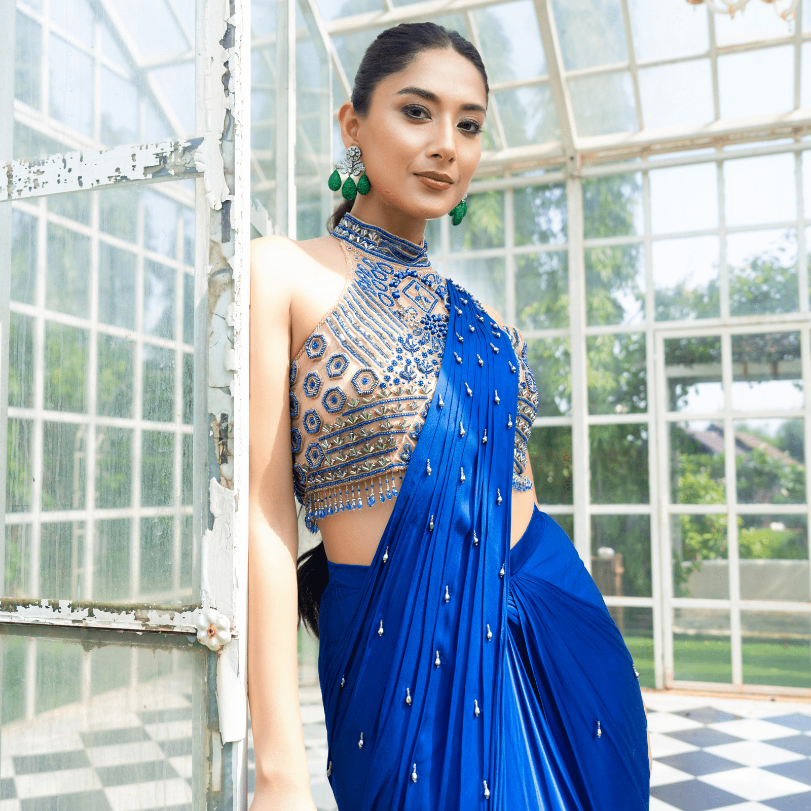 MAHASHAKTI-Embroidered Pre-Draped Saree — view 6