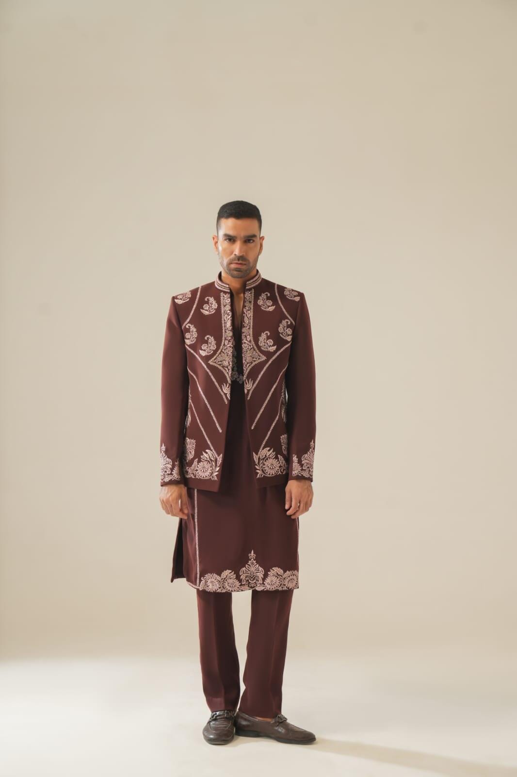 Mahroon Indo Set by Kudrat by Chirag