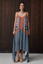 OMG Pale Blue Embroidered Swing Maxi Dress — photo 1