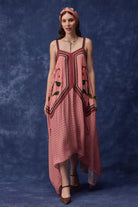 OMG Rose Pink Embroidered Swing Maxi Dress — photo 1