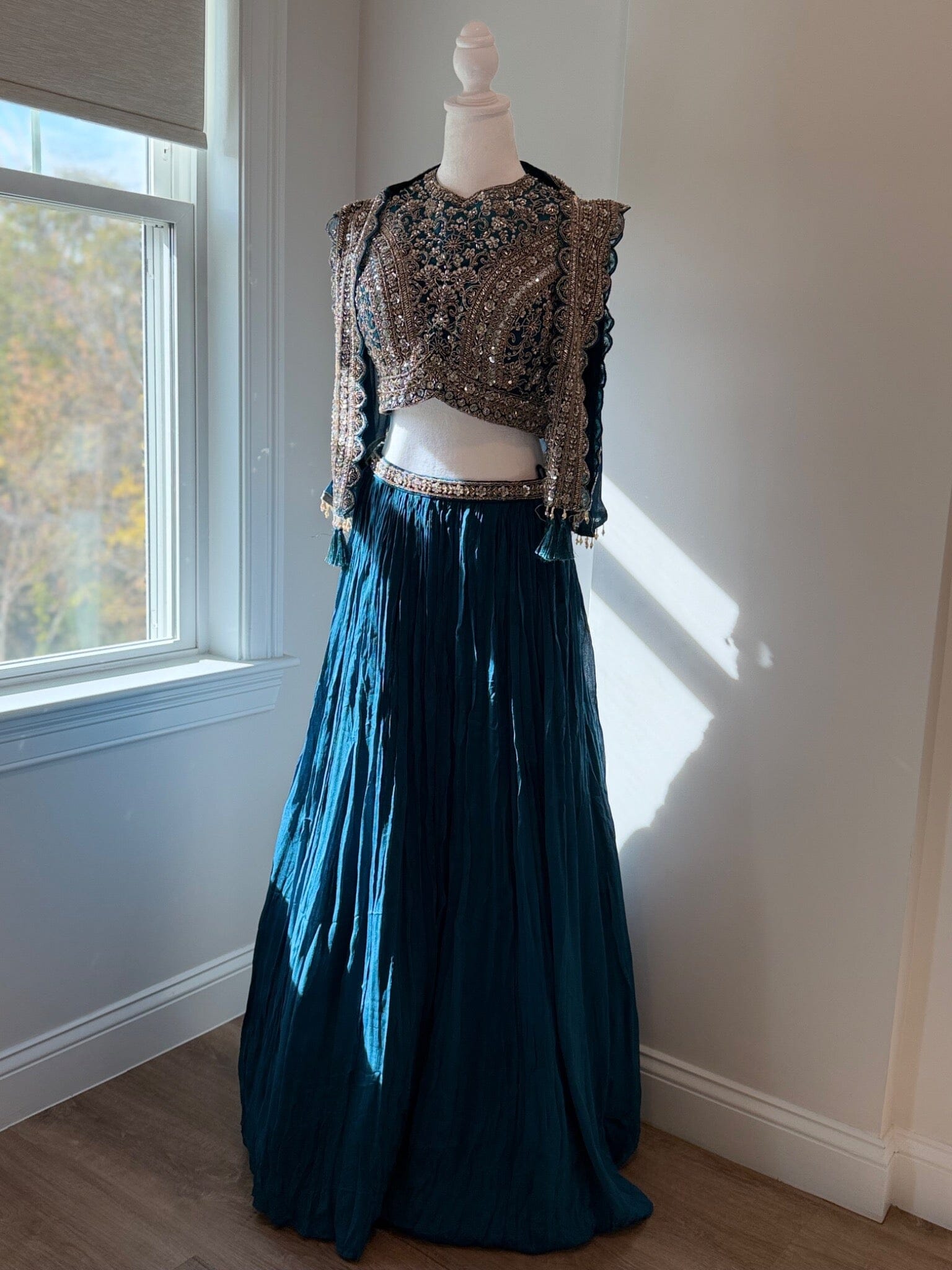 Original photo 6651 — teal embroidered lehenga set