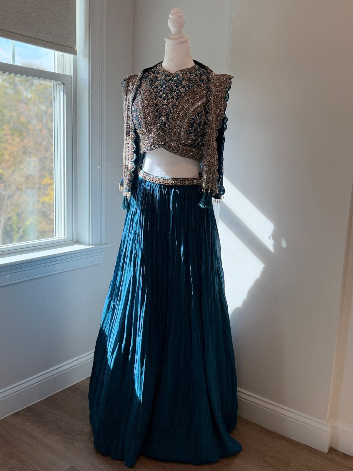 Original photo 6651 — teal embroidered lehenga set