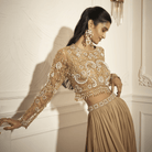 Pleated Palazzos, Embroidered Blouse — view 3