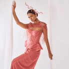 Prasanna- Draped skirt, cape and corset set — view 1