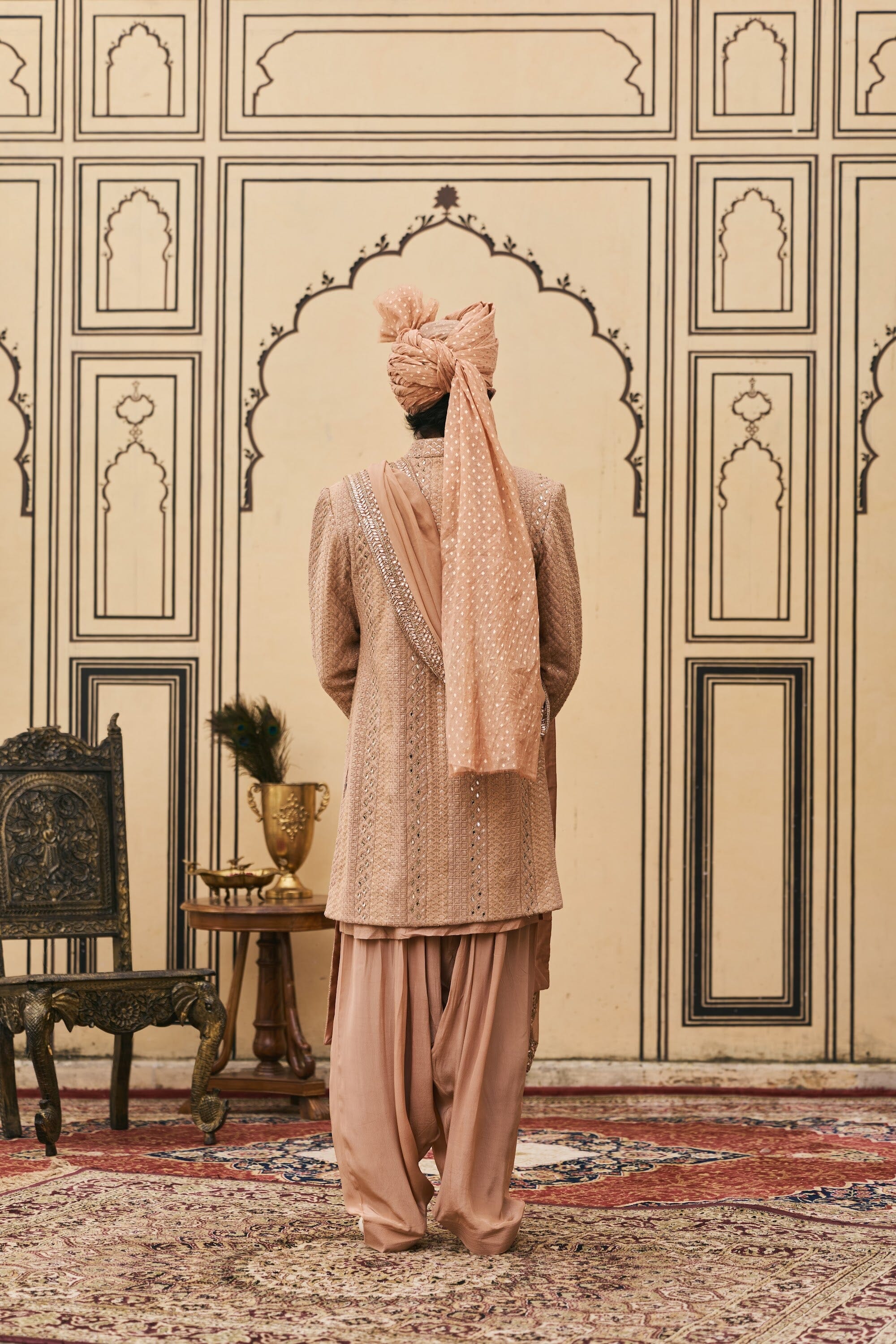 Prawal Chikankari Sherwani Set by ITRH