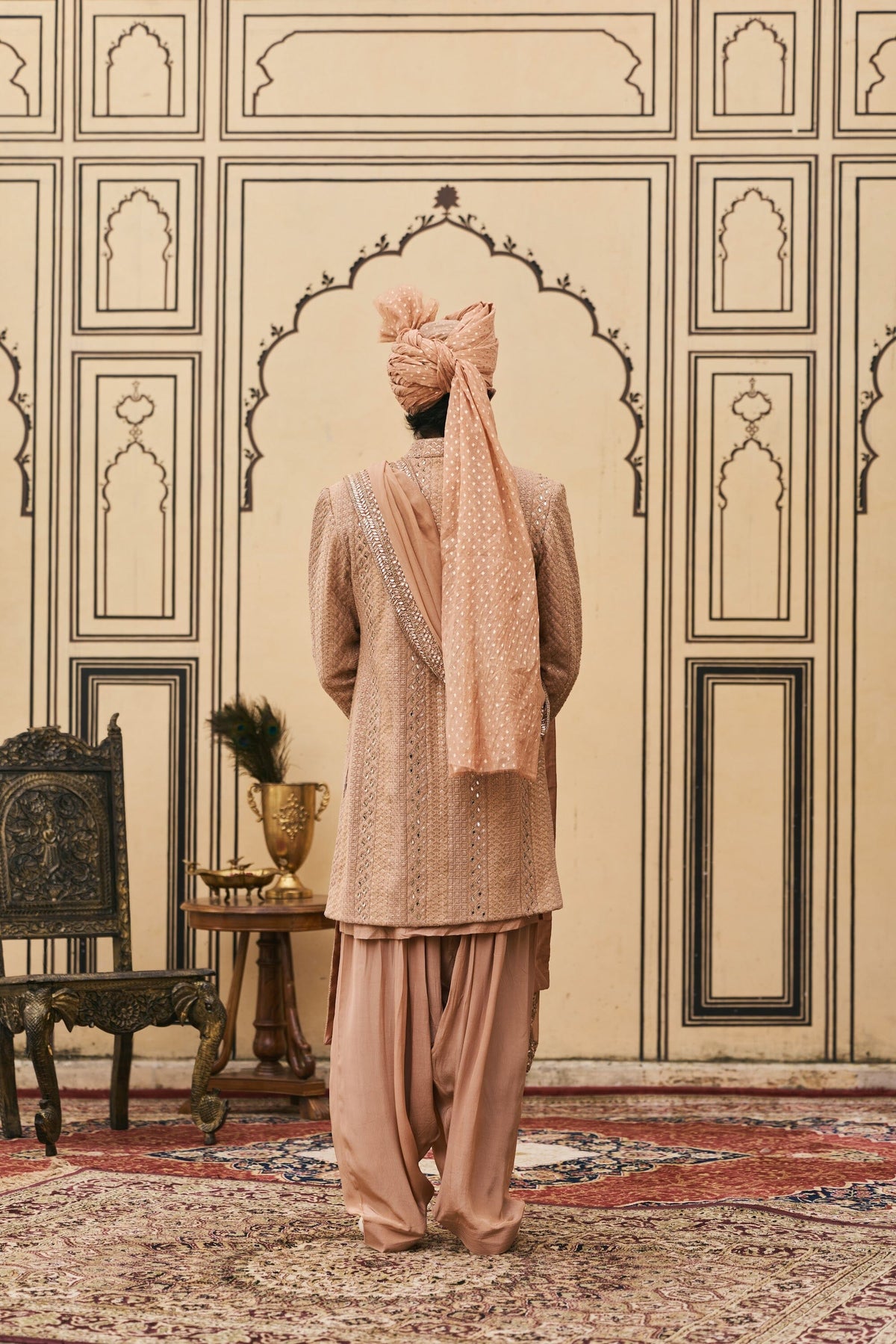 Prawal Chikankari Sherwani Set by ITRH