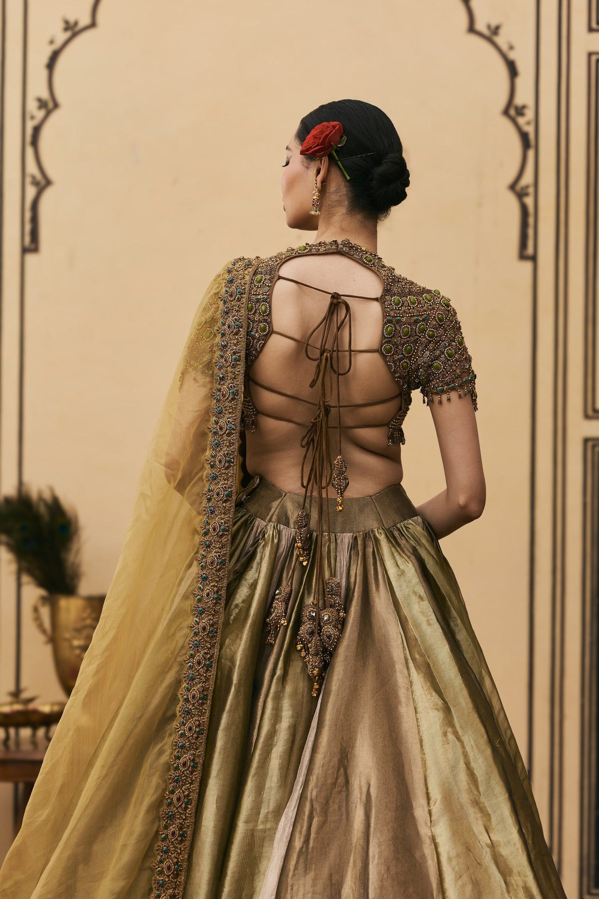 Rangoli Tissue Brocade Lehenga by ITRH