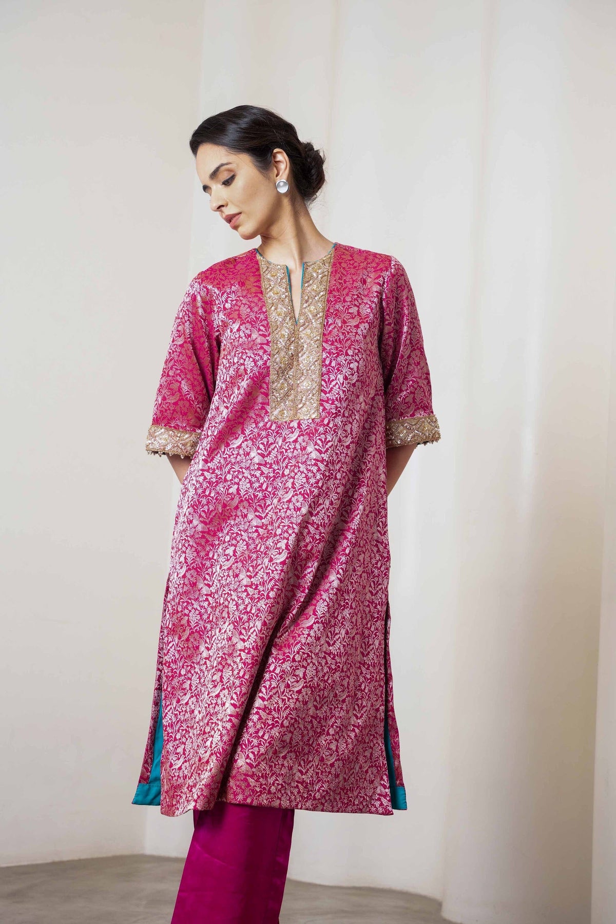 Rysa Kurta Set Magenta by Shriya Singhi