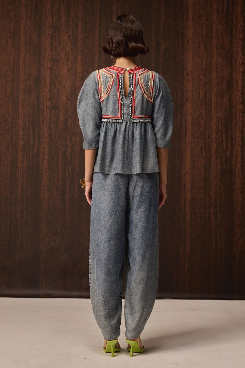 Safda Embroidered Co-ordinated Denim Set — photo 5