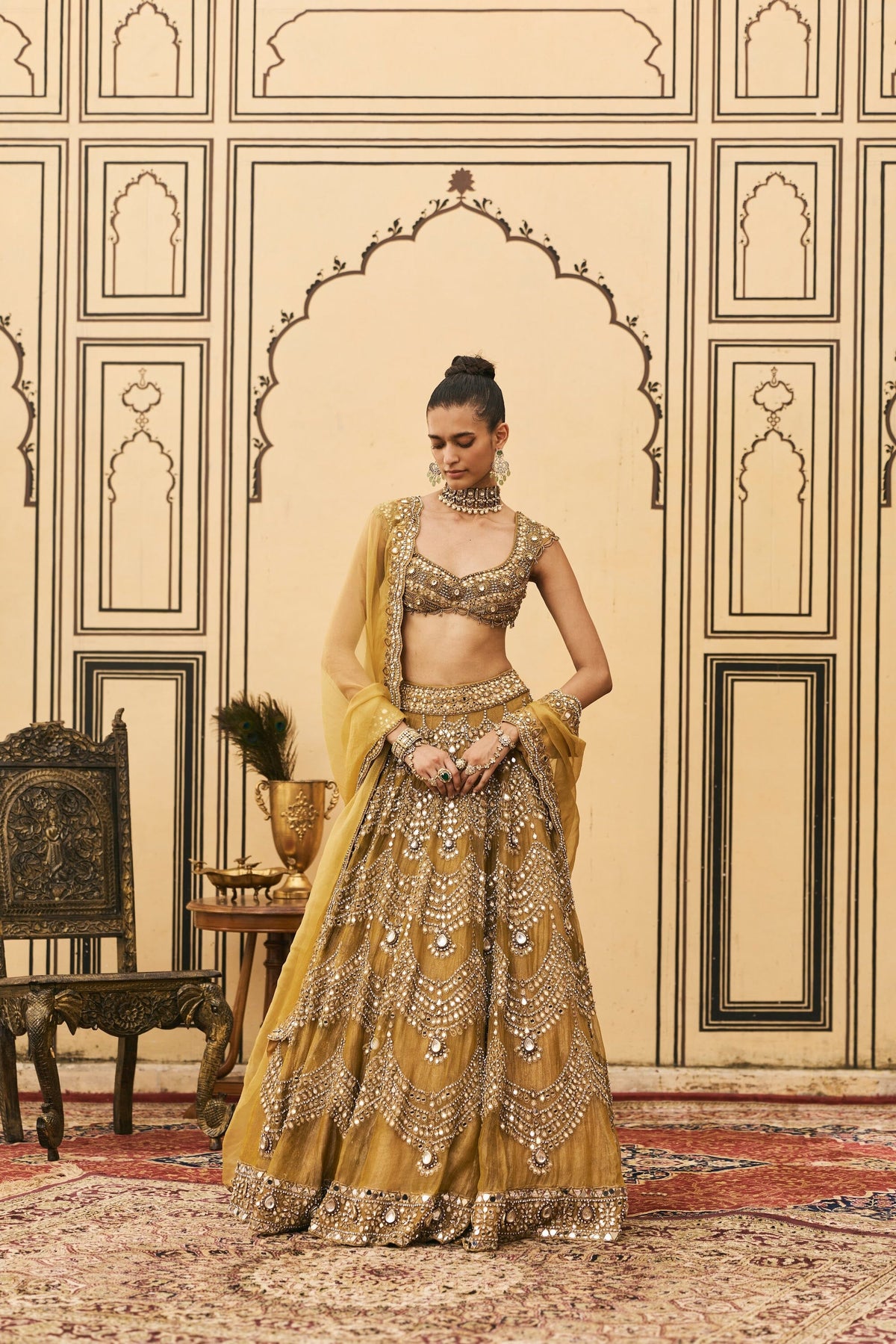 Sarson Tissue Lehenga Set by ITRH
