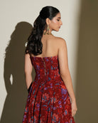 Scarlet by KIYOHRA – red floral printed lehenga, view 5