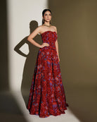 Scarlet by KIYOHRA – red floral printed lehenga, view 3