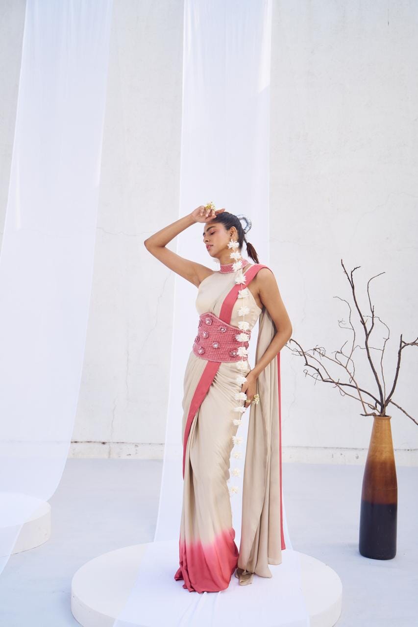 Shiva- Draped saree with corset belt