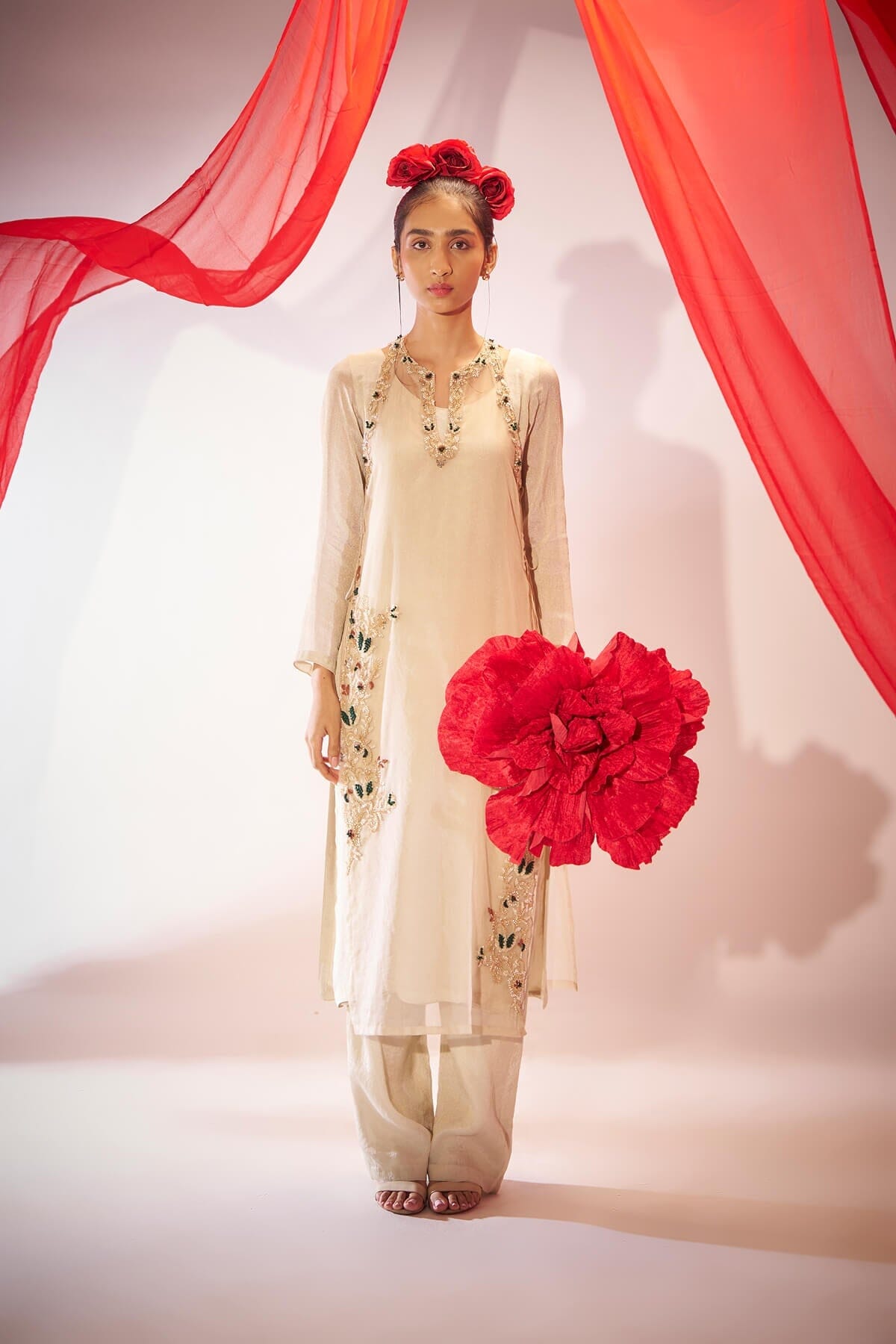 Shwetambara- Layered Kurta set — view 4