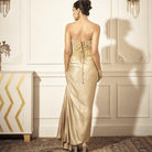 Side Draped Skirt, Embroidered Corset, Long Cape — view 4