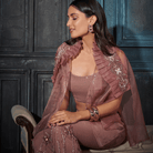Slit sleeve Cape, Bustier, Boot-cut Pants — view 4