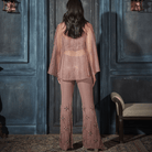 Slit sleeve Cape, Bustier, Boot-cut Pants — view 3