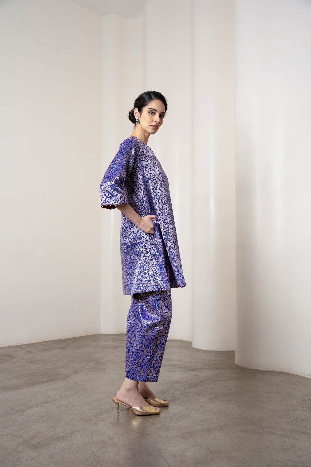 Sonal Kurta Set In Blue by Shriya Singhi