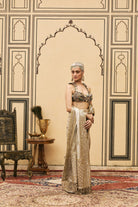 Swarnim Tissue Brocade Metal Saree Set by ITRH