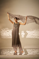Tejasvini- Striped Embroidered Kurta Set