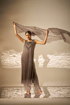 Tejasvini- Striped Embroidered Kurta Set — view 1
