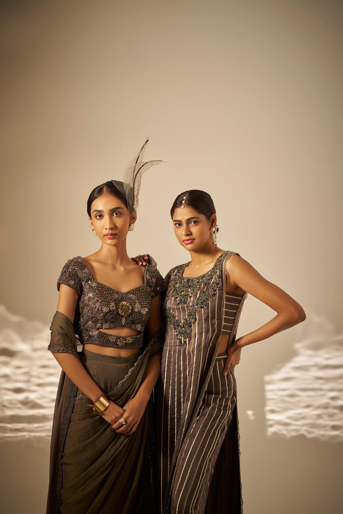 Tejasvini- Striped Embroidered Kurta Set — view 4