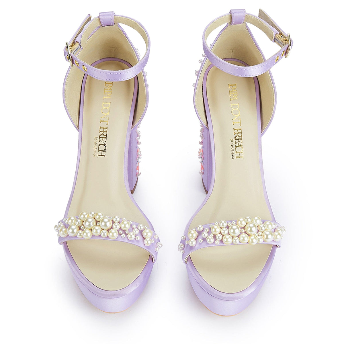The Dandelion Twinkle - Lilac Platform Block Heels – shopnavaa