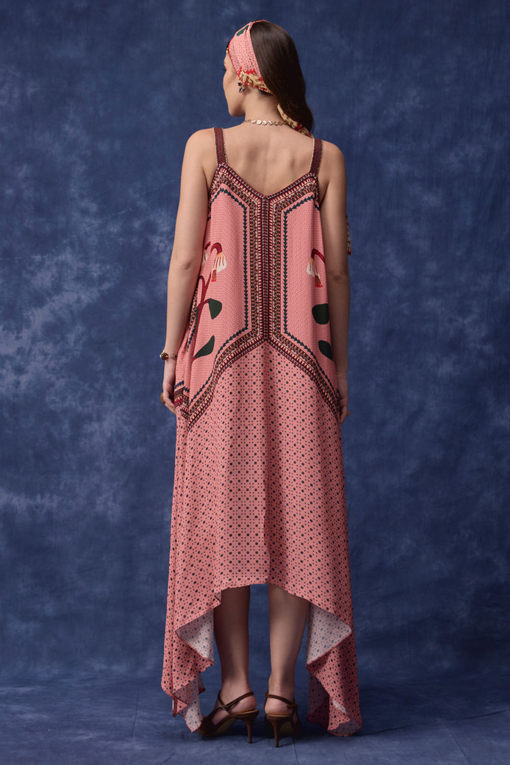 OMG Rose Pink Embroidered Swing Maxi Dress — photo 5