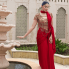 VIYAJA-Tasselled Pre-Draped Saree — view 5