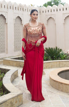 VIYAJA-Tasselled Pre-Draped Saree