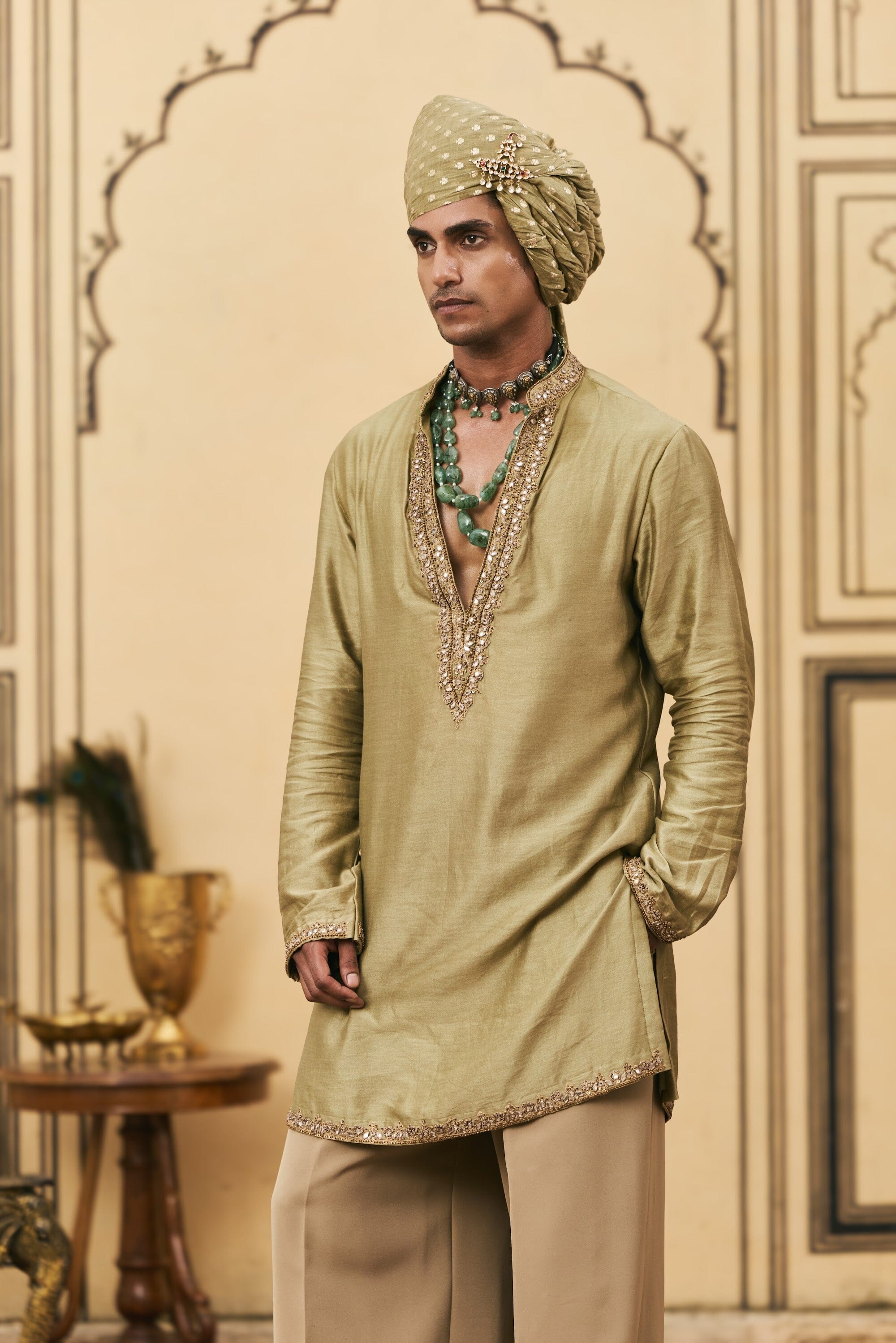 Zaitooni Chanderi Kurta Set by ITRH