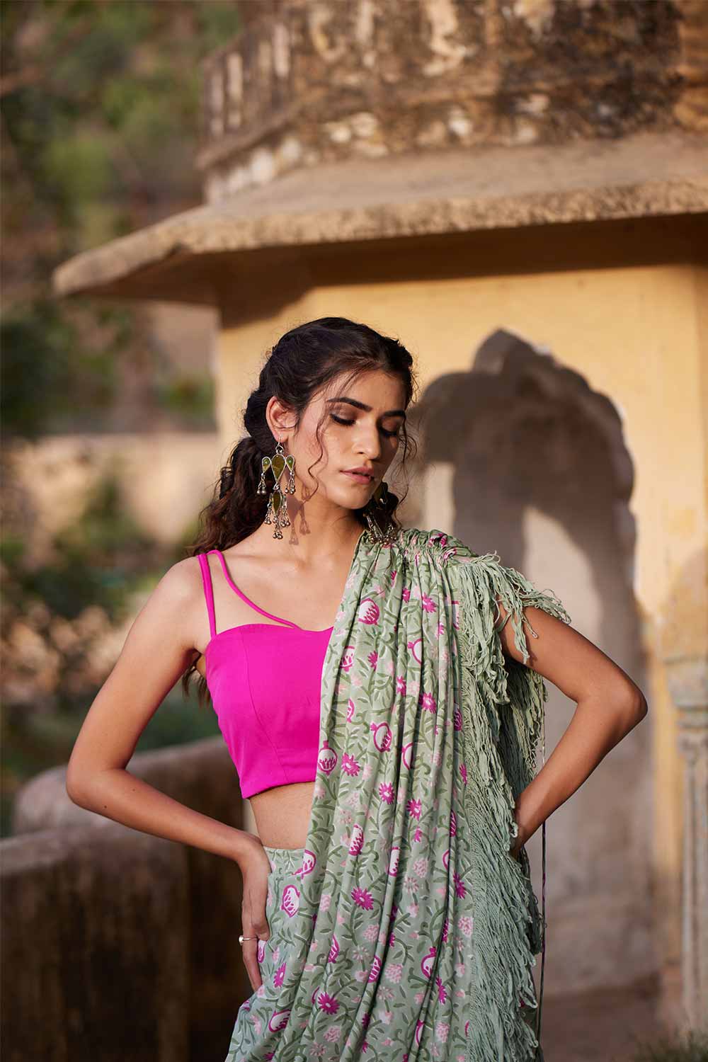 Kerala Tissue Davani Skirt Stitched Free Size for Girls / Davani Set/  Traditional Girls Clothing / Handmade Designs - Etsy